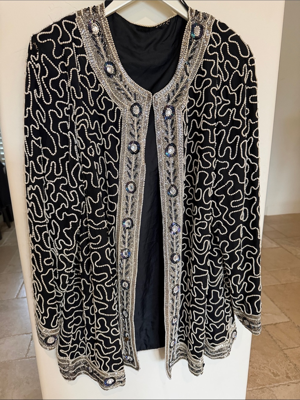 Stunning Vintage Jacket bead, pearl, sequin embellishment